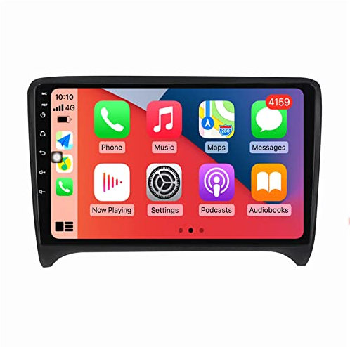 PLOKM Android Radio Pantalla para Audi TT 2006-2012 Táctil de 9 Bluetooth Autoradio, con Llamada Manos Libres/FM/USB/Mandos Volante