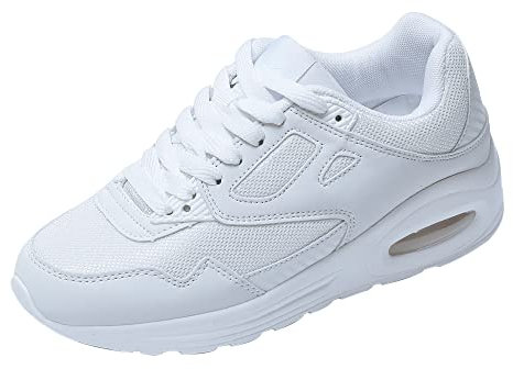 JOMIX Scarpe da Ginnastica Donna Sneakers Casual Sportive Corsa Leggero Fitness Running Camminata Cuscino Air Respitabile SD138-13 (Bianco, 37)