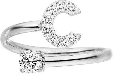 Purelei Buchstaben Ring – Damenring aus langlebigem Edelstahl – Wasserfeste Ringe – Verstellbare Ringe von Größe 50 bis 60 – Modeschmuck für deinen individuellen Look