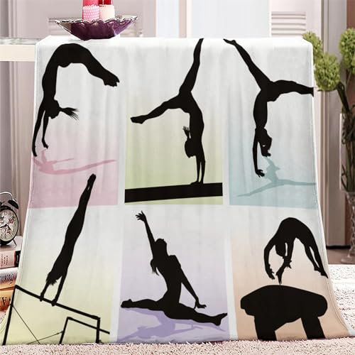 Kuscheldecken Sofaüberwurf Weiche Flauschige Decke 150x200 cm Turner-Silhouette für Bett und Couch, Tagesdecke - Gemütliche Flanelldecke, Warme Decken für Herbst Winter