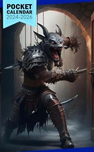 Pocket Calendar 2024 - 2026: Three-Year Monthly Planner for Purse , 36 Months from January 2024 to December 2026 | Vicious warrior | Breaking out of captivity