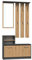 CDF Garderobe Vera | Farbe: Anthrazit - Eiche Artisan | Großer Spiegel | Kleiderbügel | Geräumiger Schuhschrank | Ideal für Diele, Flur | Praktische Ablagen | Modernes Design