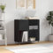 prissent Mobile Porta Dischi 84,5x38x89 cm in Legno Multistrato Scaffale Porta CD Scaffale Legno Porta Dischi Vinile Libreria Stretta Mobile Salotto Mobiletto TV Mobile Porta CD Nero