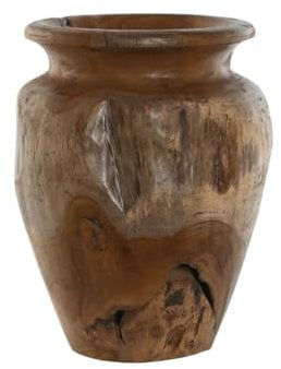 Home ESPRIT Vase Natur Dunkelbraun Teak 34x34x40cm
