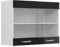 Vicco Küchenglasschrank R-Line, Glashängeschrank, Schwarz Hochglanz/Weiß, 80 cm