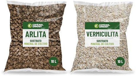 GROWMANIA.ES CONTROL GARDEN Pack Arlita 10L + Vermiculite 10L | Substrato per piante e colture interne ed esterne | Prodotto in Spagna