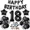 Deko 18. Geburtstag Schwarz - Tortendeko für Junge und Mädchen, Luftballons, Party Ballons, Dekoration für 18 Jahre Jungen