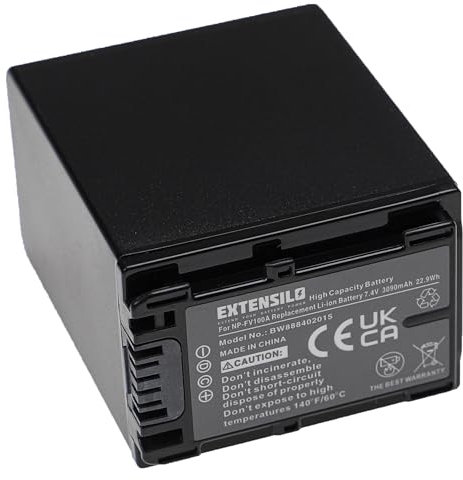 EXTENSILO 1x batteria compatibile con Sony FDR-AX33, HDR-CX740E, DEV-50V, FDR-AX43, HDR-CX730E, FDR-AX60 fotocamera (3090mAh, 7,4V, Li-Ion)