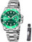 Raitown Herrenuhren Edelstahl Quarz Wasserdicht Leuchtende Mode Klassisches Großes Zifferblatt Blau Grün Schwarz Uhr Männer Geschenk Armbanduhr
