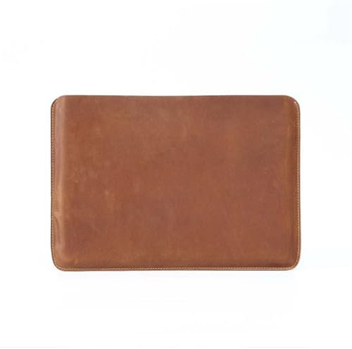 AIGUONIU Housse en cuir pour ordinateur portable MacBook Pro et Air 13 14 – Étui vintage en cuir pour ordinateur portable (marron, H 13)
