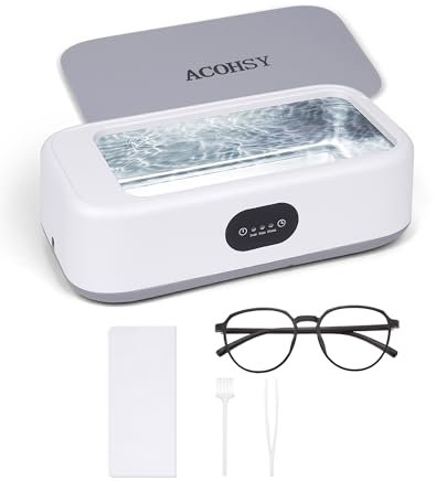 ACOHSY 2024 New Ultrasonic Cleaner for UK,640 ml Sonic Cleaner Jewellery Cleaner,49 KHz Portable Ultrasonic Jewellery Cleaner,for Cleaning Jewelry;Makeup Brush;Coins;Eyeglass;Watches etc