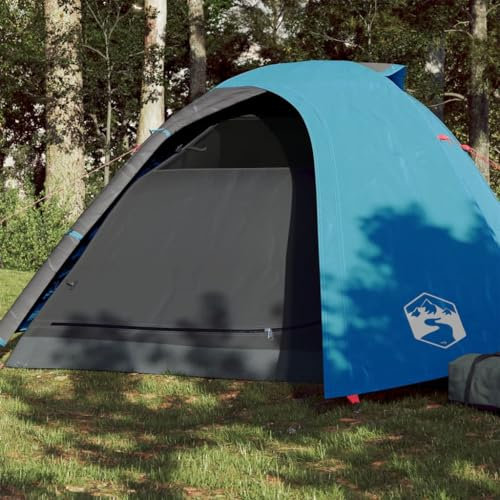 Annlera Campingzelt 4 Personen Blau Familienzelt Outwell Zelt Reisezelt Zelt für Trekking Camping Outdoor Rundum Wasserabweisendes Design 267x272x145 cm
