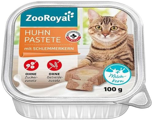 ZooRoyal Huhnpastete mit Milchkern 16x100g nassfutter katzenfutter pastete futtermittel Multipack