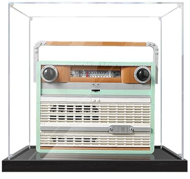 Vetrina in acrilico per modello radio retrò Le-go 10334, protezione resistente per la tua collezione (modello non incluso) (base 3 mm)