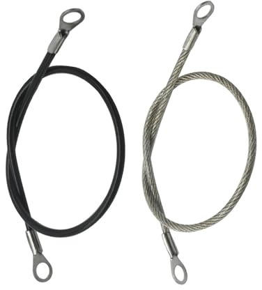JMORCO Cable Acero Cable de Acero Inoxidable Recubierto de PVC de 1,5-3mm con Ojales, cordón de Cuerda de Alambre Corto, eslabón de Cadena de Seguridad, 4 Uds.(2.0mm Transparent,0.3meter)