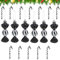 Zuckerstangen Weihnachten Deko AUEJACKY 18 Stück Weihnachts-Zuckerstangen-Ornamente Schwarz & Weiß Süße Weihnachtsanhänger Weihnachtsbaum Deko Weihnachtskugeln Glitzer Weihnachtsbaumschmuck