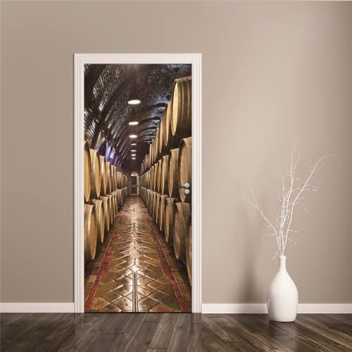 MYIESAXL Türtapete Weißkeller 90 x 200cm Türfolie Selbstklebend TürPoster PVC Türaufkleber Fototapeten Entfernbar Türaufkleber Aufkleber Türdeko Tapete, Tür tapeten
