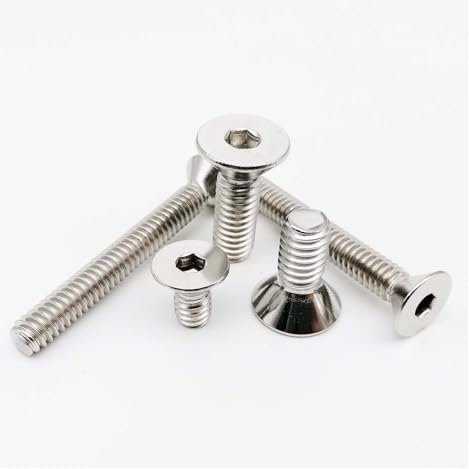 10/50 Stück UNC 2#-56 4#-40 6#-32 8#-32 10#-24 Grobgewinde 304 Edelstahl Innensechskant Senkkopfschraube(1/4,50pcs 2-56)
