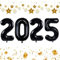Anlgdi Silvester Deko 2025 Luftballon Dekoration Set, Luftballons 2025 Neujahr Silvesterdeko Schwarz, Neujahr Deko Folienballon 2025 für Jahreswechsel Neujahr Silvester Party Dekorationen