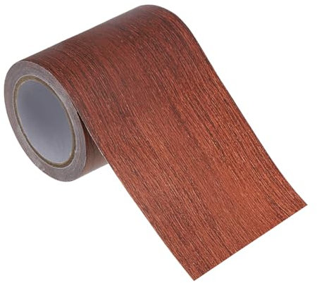 PATIKIL Rotolo Nastro per Riparazioni Effetto Legno 2.2 x15ft, Pellicola Adesiva Legno Finto Realistico Testurizzato per Pavimento, Porta, Tavolo, Armadi, Scrivania, Mogano Vino Chiaro
