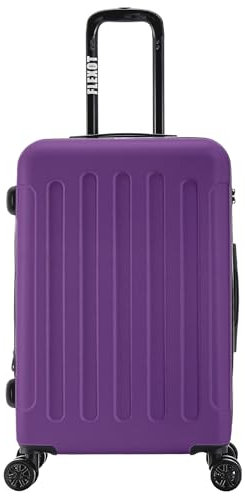 Flexot® F-3045 | Koffer mit V-Erweiterung | Alu-Teleskopgriff | 360° Räder leise rollend | Reisekoffer | Trolley | Aufgabegepäck | (Violett, L, mittlerer Koffer)