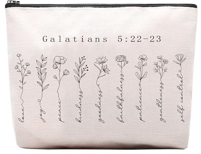CEASQVAA Makeup Cosmetic Bag for Womeng Coworker Birthday Gift Makeup Bag Gift for Colleague Friend, Bible Verse