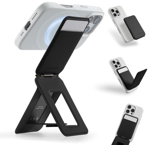 MOFT Magnetic Phone Tripod Wallet for Smartphone with Card Holder, Multifunctional NFC-Supported Magnetic Tripod Stand for Travel & Commute, Jet Black