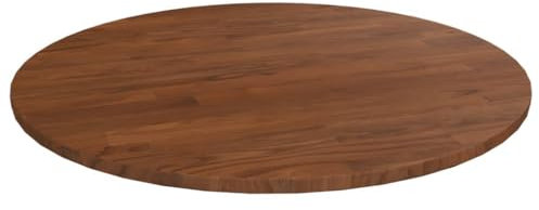 Runde Tischplatte Dunkelbraun Ø60x1,5 cm Behandeltes Eichenholz,Rustikale Runde Tischplatte aus Massiver Eiche für Vielfältige Einsatzmöglichkeiten Tischplatten