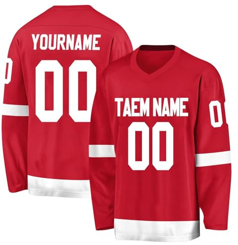 Hockey Trikot Personalisiert Ice Hockey Trikot Erwachsene Eishockey Shirt Training Herren Personalisierte Eishockey Tshirt mit Ihrem Namen Team Nummer