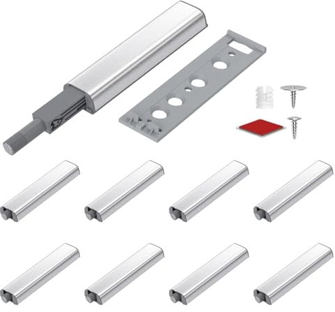 8 Stück Push to Open Türöffner, Drucktüröffner mit Schranktür Dämpfer, Magnetschnäpper und Druckschnapper Öffner für Schubladen, Schränke, Garderoben (8 Stück)