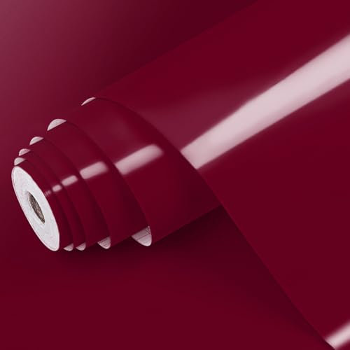 Dimex Klebefolie Uni GLANZ DUNKELROT Möbelfolie Dekofolie - Türfolie Küchenfolie Schrankfolie Tischfolie | 45 cm x 1 m