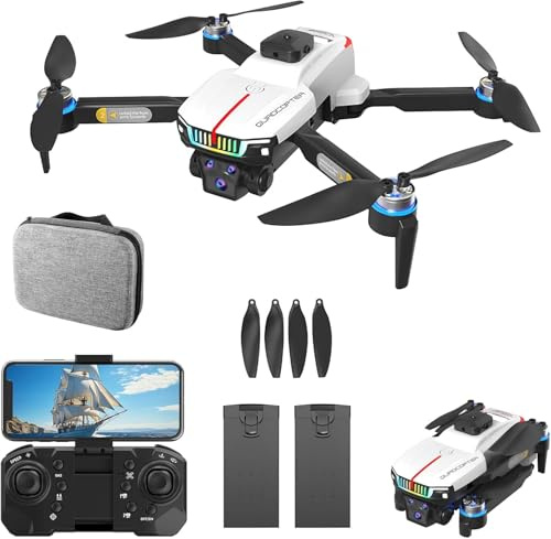 OBEST Mini dron con cámara 4K, mini dron para niños, drone motor sin escobillas con luces, posicionamiento de flujo óptico, prevención inteligente de obstáculos, transmisión inalámbrica FPV, 2