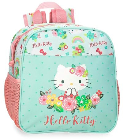 Hello Kitty Schulrucksack mit Blumenmuster, Verschiedene Größen, blau, Polyester