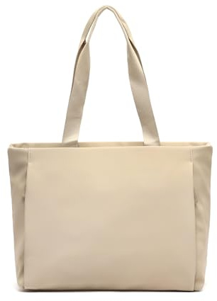MISAKO Danela bolso shopper grande en nylon con bolsillo para portátil 15 pulgadas Mujer - Danela Beige 30x15x36cm