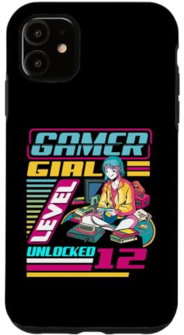 Hülle für iPhone 11 12. Geburtstag Gamer Girl Level 12 Unlocked Anime Geburtstag
