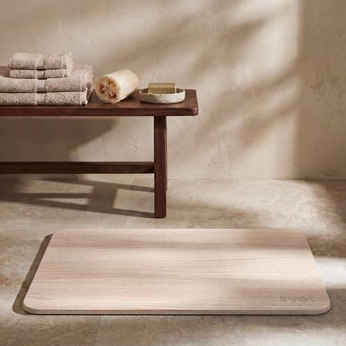 Svet - Alfombra Diatomita Baño - Secado Rápido y Ultra Absorbente, Antideslizante, Antibacteriana y Antihongos, Alfombrilla Baño Diatomita de Piedra. (Arce)