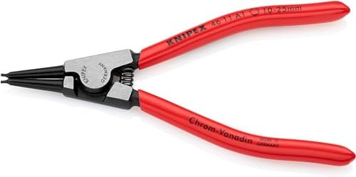 Knipex Pinza per Anelli di Sicurezza per Anelli di Sicurezza Esterni Su Alberi Bonderizzata Nera, Rivestiti in Resina Sintetica 140 Mm (Confezione Self-Service/Blister) 46 11 A1 Sb