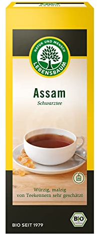 LEBENSBAUM Assam Teebeutel, Bio-Tee mit würzig-malzigem Geschmack, Schwarztee Beutel, 100% natürlicher Genuss, 20 Teebeutel à 2 g