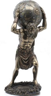 Bronze Finish Statue von Atlas, der den Himmel