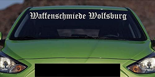 Aufkleber Kit WAFFENSCHMIEDE WOLFSBURG 100 cm Aufkleber mit Montage Set inkl. Estrellina-Montage-Rakel® & „Estrellina-Glücksaufkleber®“, Versand am nächsten Werktag aus Deutschland , Aufkleber für höchste Ansprüche