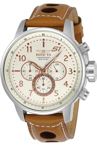 Invicta Herren Analog Quarz Uhr mit Leder Armband 23596