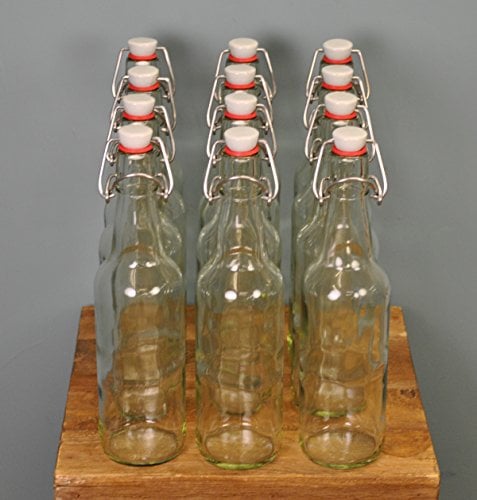 Clear Swing Top Beer Bottles (Set of 12) by Youngs