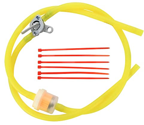 GOOFIT Yellow Gasoline Hose Fuel Line Rubber Line 6mm Fuel Valve Pump Tank Closed Replacement For Moped Dirt ATV Moped Scooters Pack Pocket