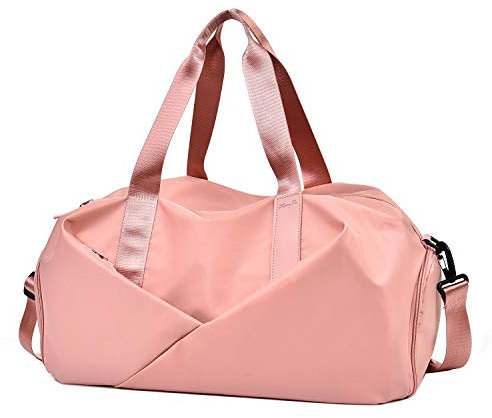 Neuleben Damen Mädchen Sporttasche mit Schuhfach Nassfach Reisetasche Wasserabweisend Groß für Sport Gym Fitness Schwimmen Schule Urlaub (Pink)