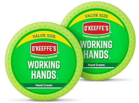 O'Keeffe's Working Hands 193g Tiegel 2 Pack - Handcreme für extrem trockene, rissige Hände, Erhöht sofort den Feuchtigkeitsgehalt, bildet eine Schutzschicht und verhindert Feuchtigkeitsverlust