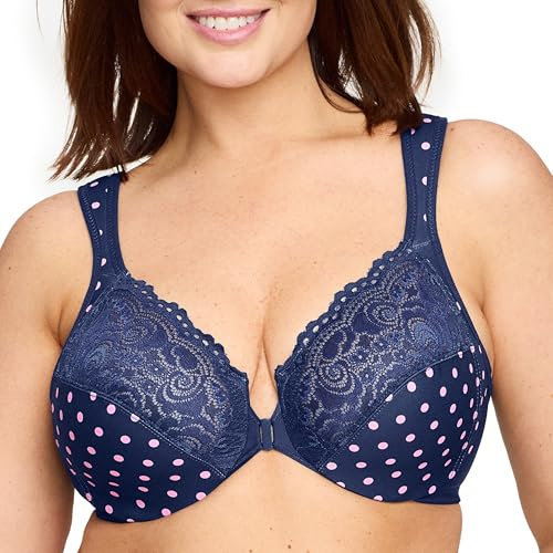 Glamorise Damen 1245 Plunge Bra, Marine Print, 110H
