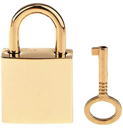 Vektenxi Mini cadenas vintage robuste en alliage pour bagages, sacs à main, cadenas avec clé Doré clair Qualité supérieure et artisanat créatif exquis