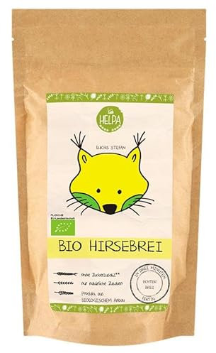 HELPA BIO Hirsebrei 200 g - Babybrei – Hirse – 100% Brei Baby ohne Zusätze – Ohne Zucker – Brei für Kinder – Säuglinge - Frühstücksbrei - Bio-Getreide-Breie