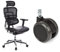 hjh OFFICE 652620 Luxus Chefsessel ERGOHUMAN Leder/Netzstoff Schwarz hochwertiger Bürodrehstuhl mit Vollausstattung & 619010 5X Hartbodenrollen 11mm / 65mm Büro-Stuhl-Rollen für Hartböden (5er Pack)