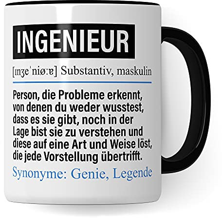 Ingenieur Tasse lustig, Geschenk für Ingenieure, Spruch Ingenieurwesen Geschenkidee, Kaffeetasse Bauingenieur Kaffeebecher Teetasse Becher
